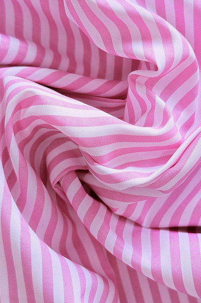 Striped Long Tie Neck Blouse