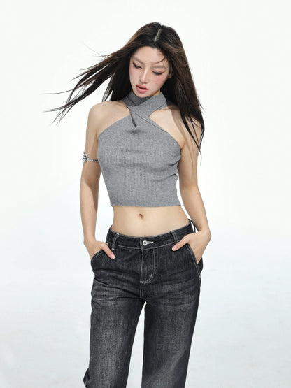 Cross Neck Crop Top