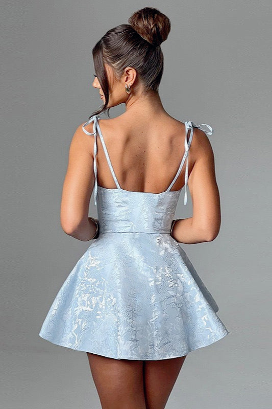 Tie-Waist Backless Cowl Neck Birthday Dress