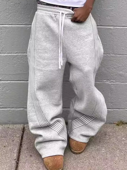 Vintage Solid Print Sweatpants