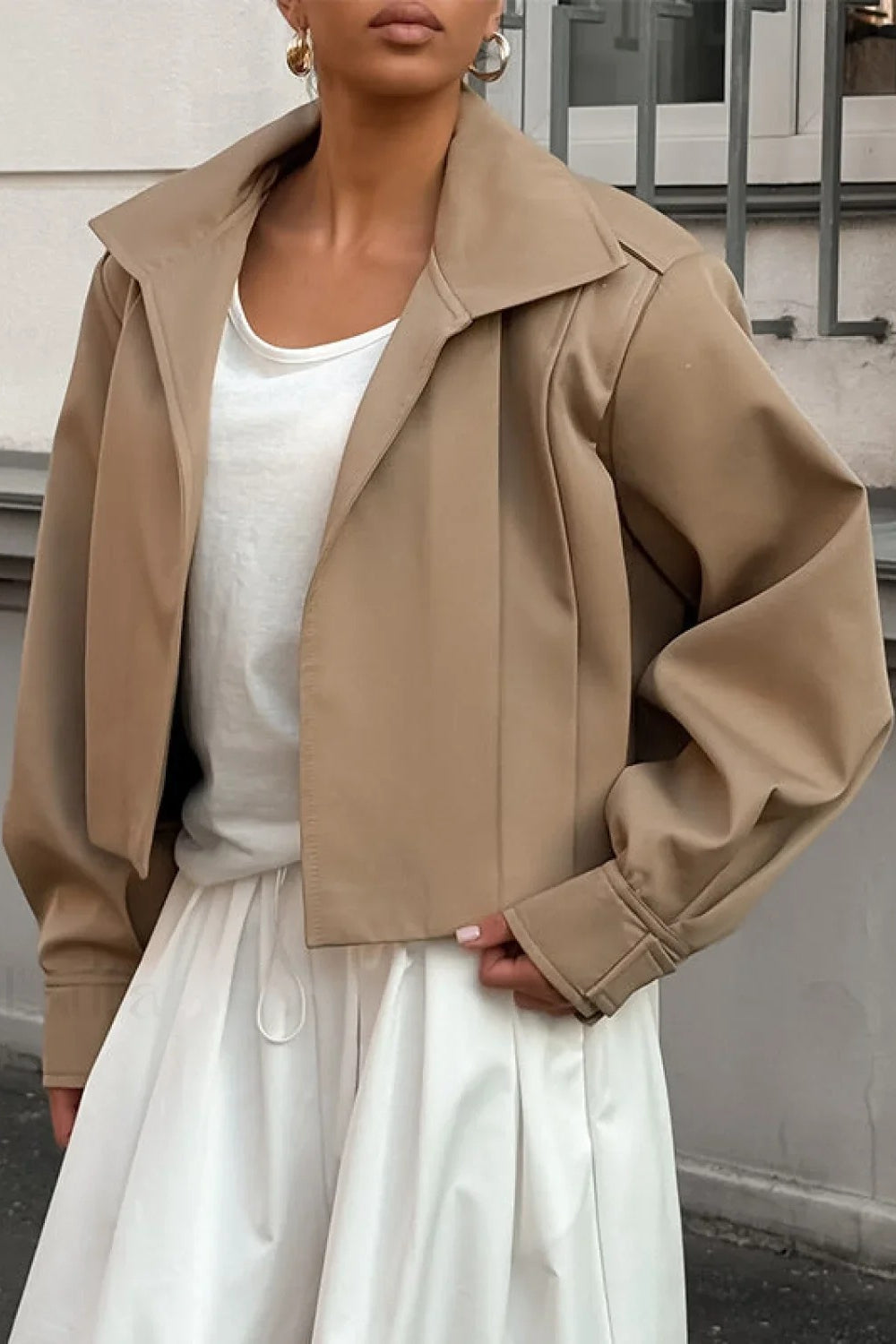 Comfort Fit Lapel Oversized Jacket