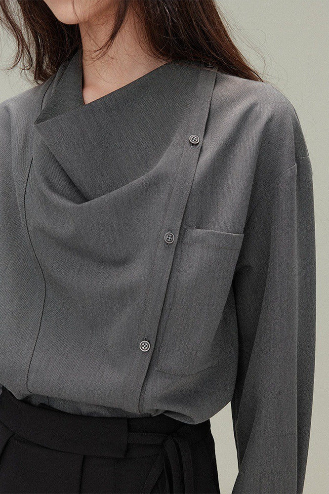 Vintage Relaxed Draped Neck Blouse