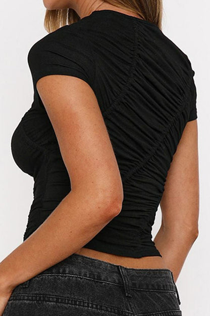 Ruched Short Sleeve T-Shirt