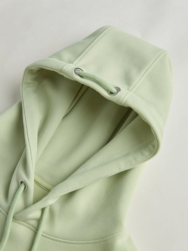 Letter Print Drawstring Eyelet Decor Pocket Oversized Hoodie