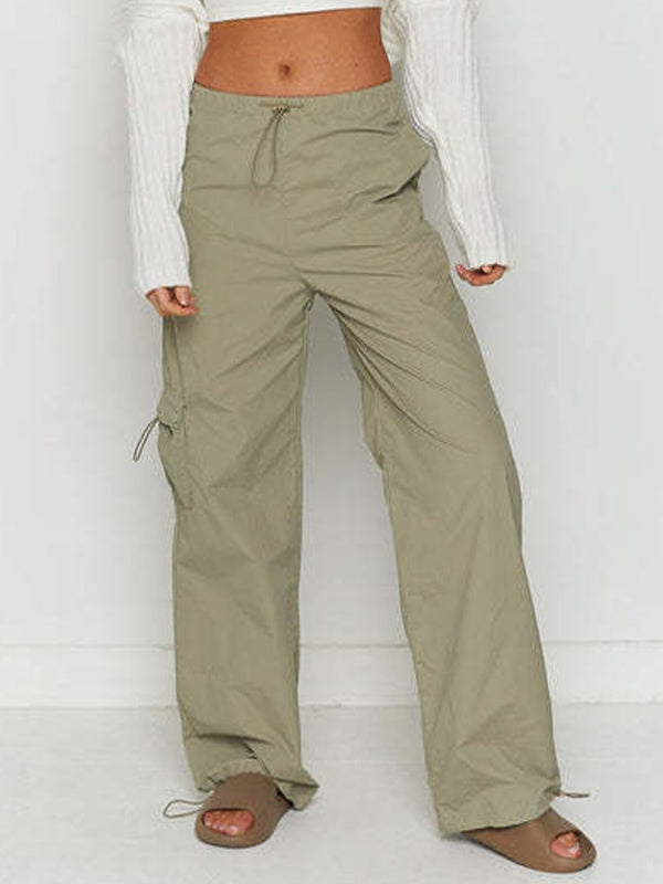 Stretchy Waist Bound Feet Cargo Pants