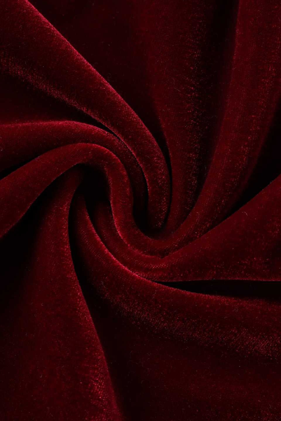 Deep V Neck Feather Trim Cuff Long Sleeve Velvet Fit and Flare Mini Dress