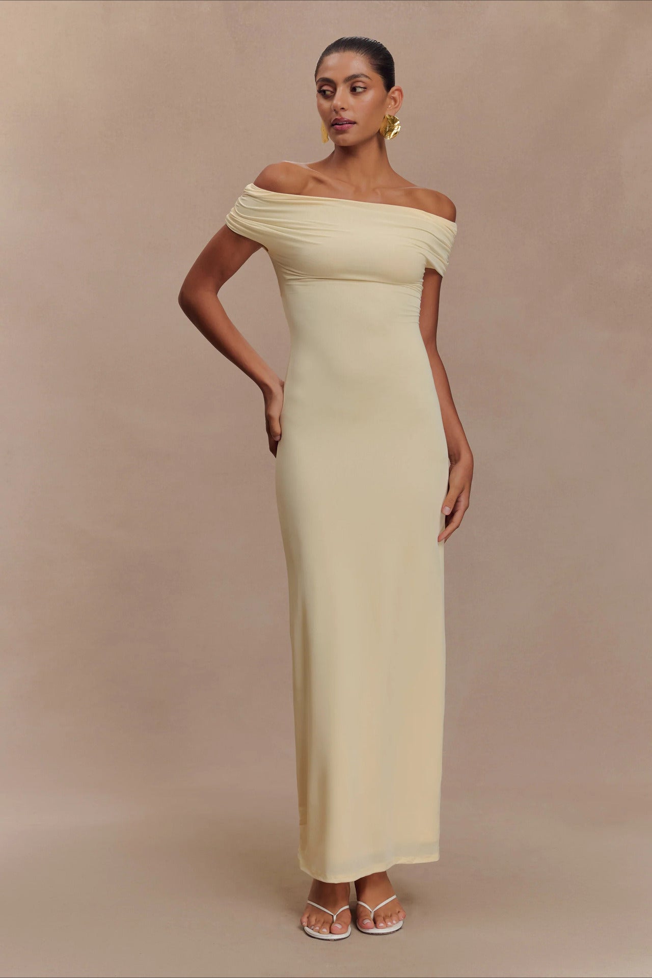 Bodycon Off Shoulder Backless Midi Dress