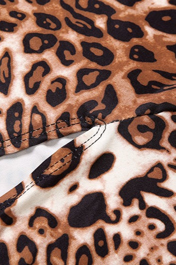 | Leopard Print Backless Maxi Dress