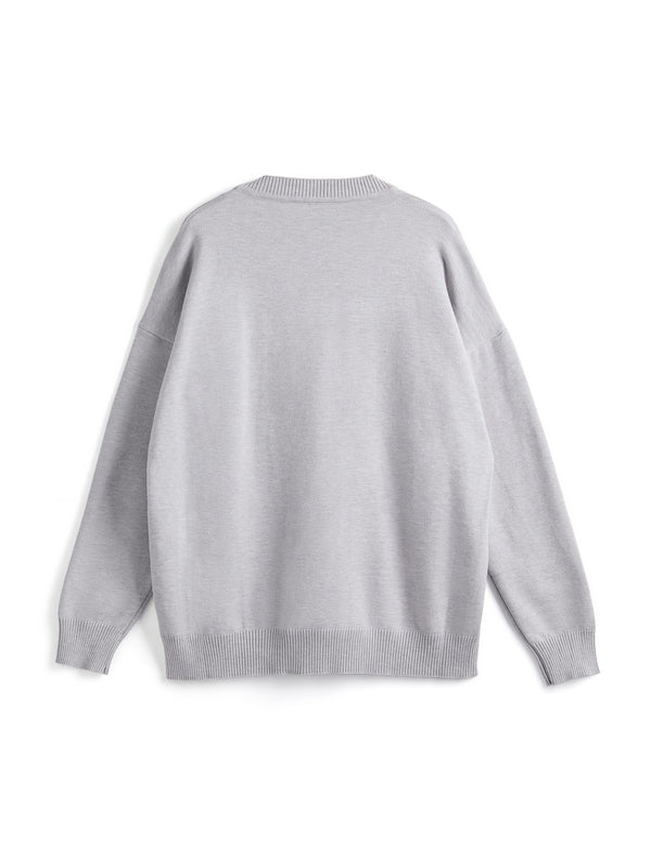 Flag Jacquard Crew Neck Pullover Sweater