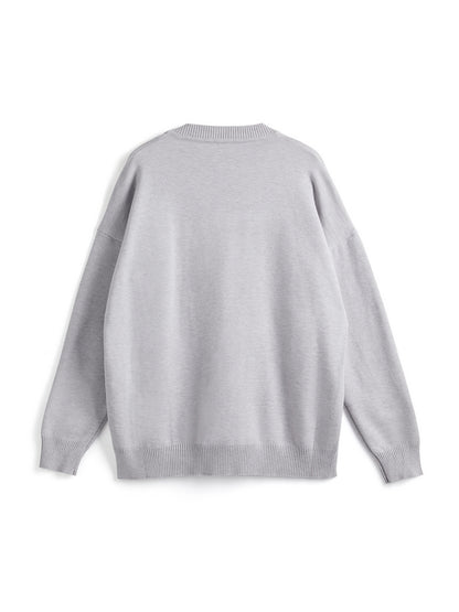Flag Jacquard Crew Neck Pullover Sweater