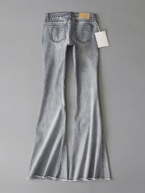 Jeans For Women Fashion Bell Bottoms Zipper Fly Button Fly Blue Denim Pants