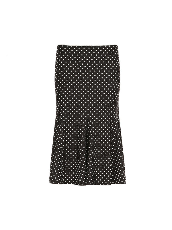 Polka Dot Ruffle Maxi Skirts