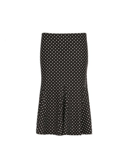 Polka Dot Ruffle Maxi Skirts