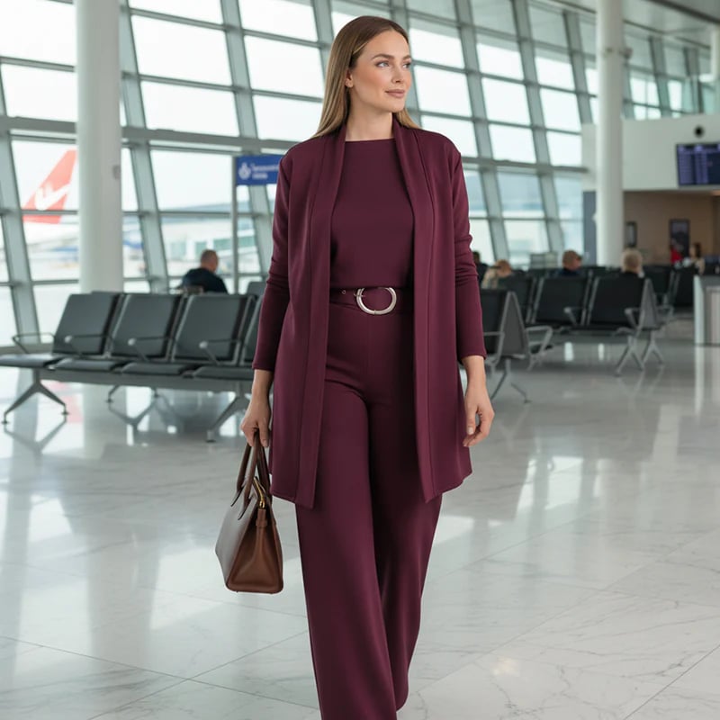 The Trivelle Set — Longline Blazer, Top & Wide-Leg Trousers