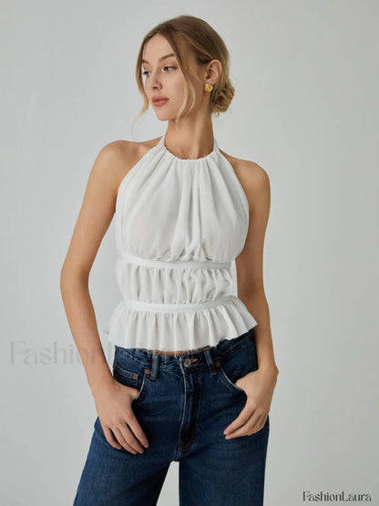 Backless Halter Graceful Tank Top