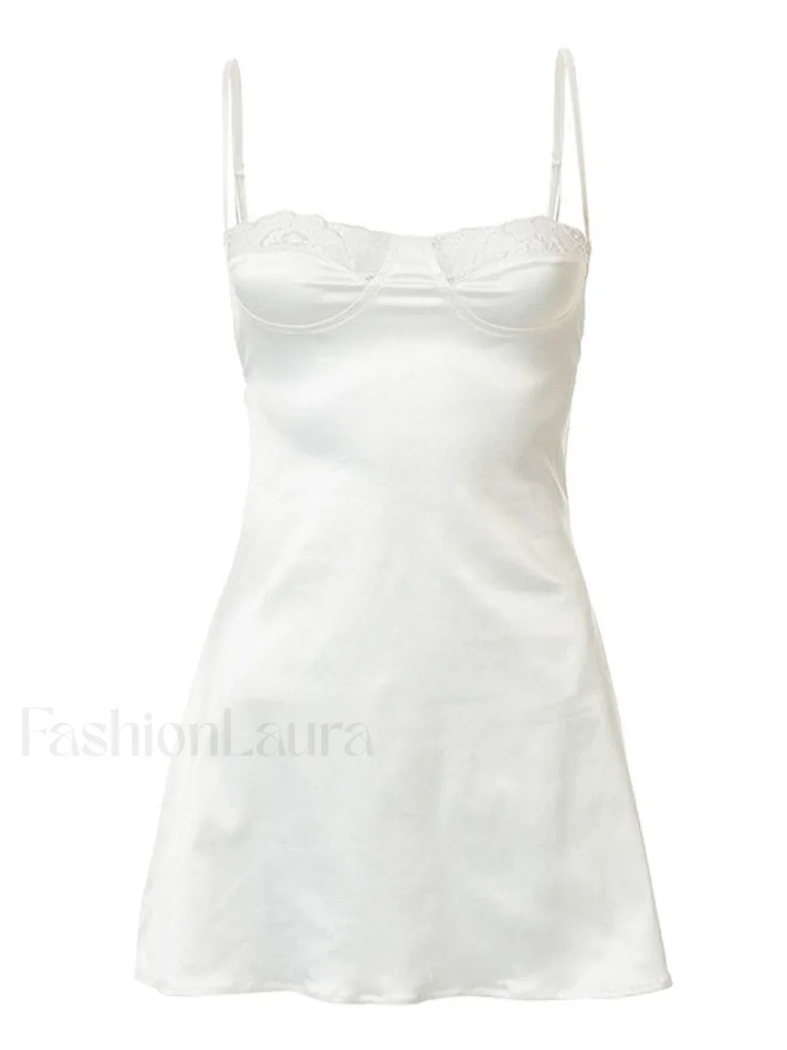 Backless Lace Paneled Slip Mini Dress
