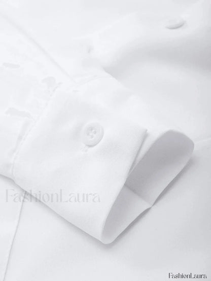 Basic Long Sleeve Button Blouse