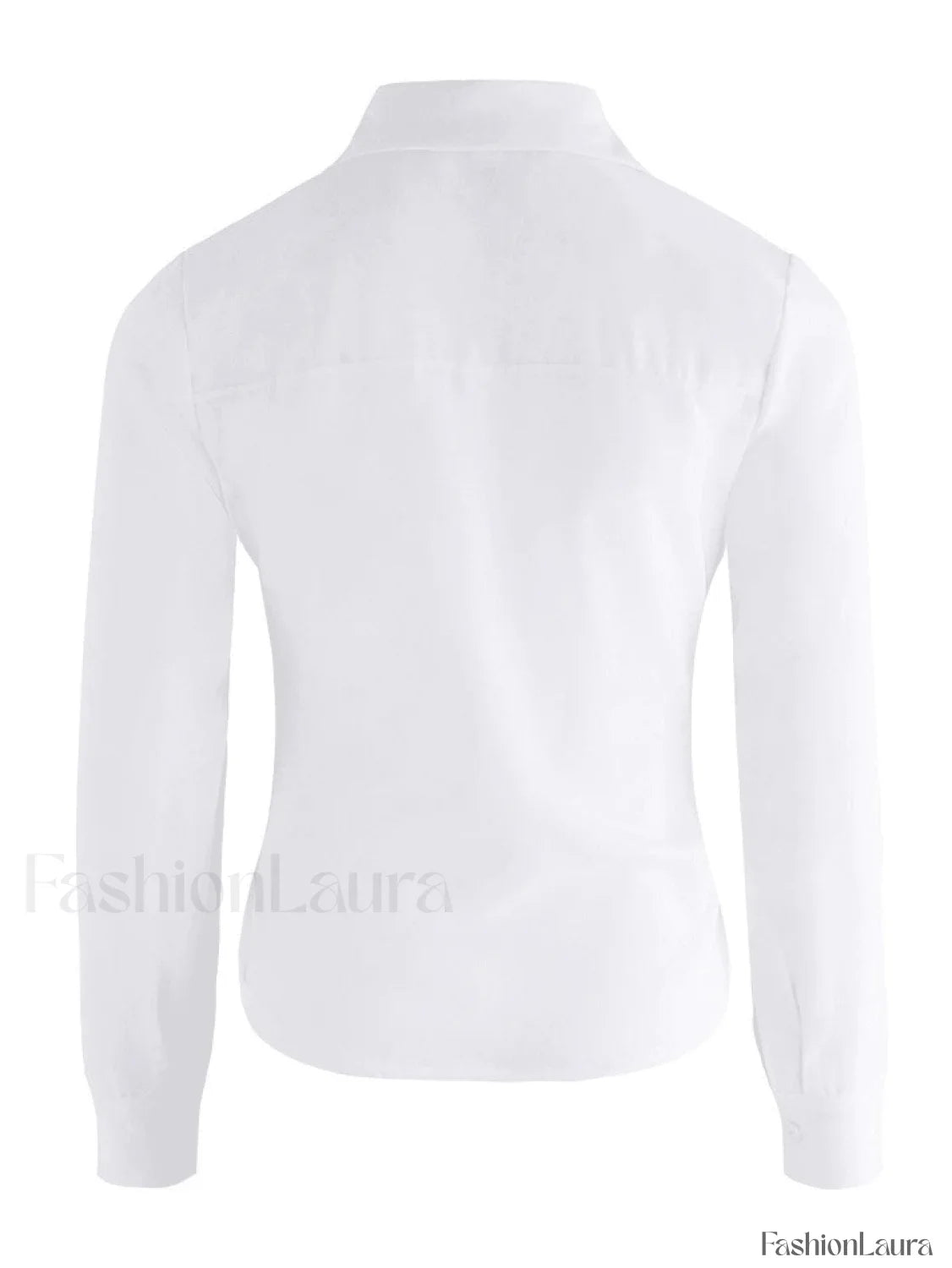 Basic Long Sleeve Button Blouse