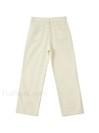 Basic Wash Straight Leg Boyfriend Jeans