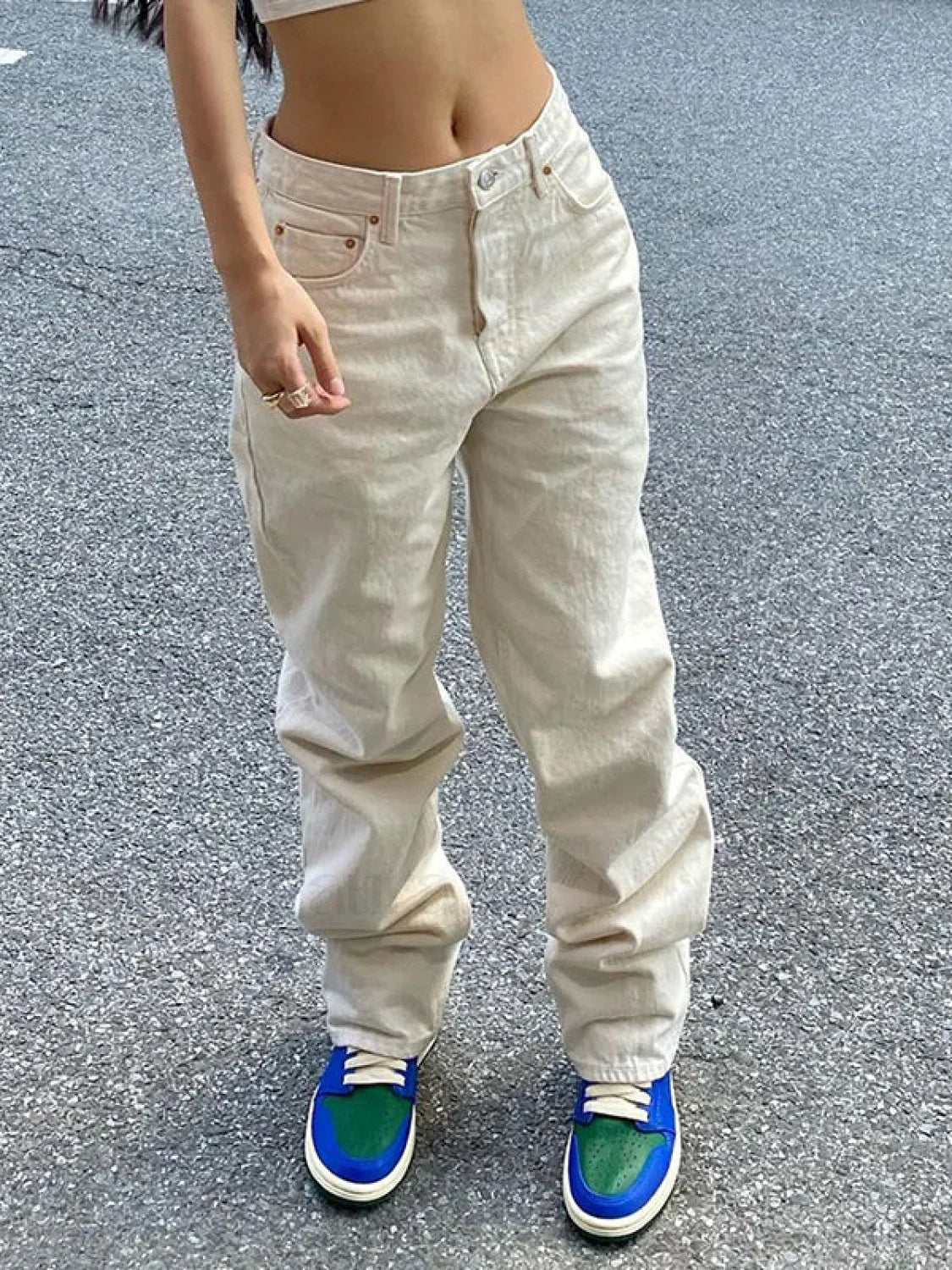Basic Wash Straight Leg Boyfriend Jeans