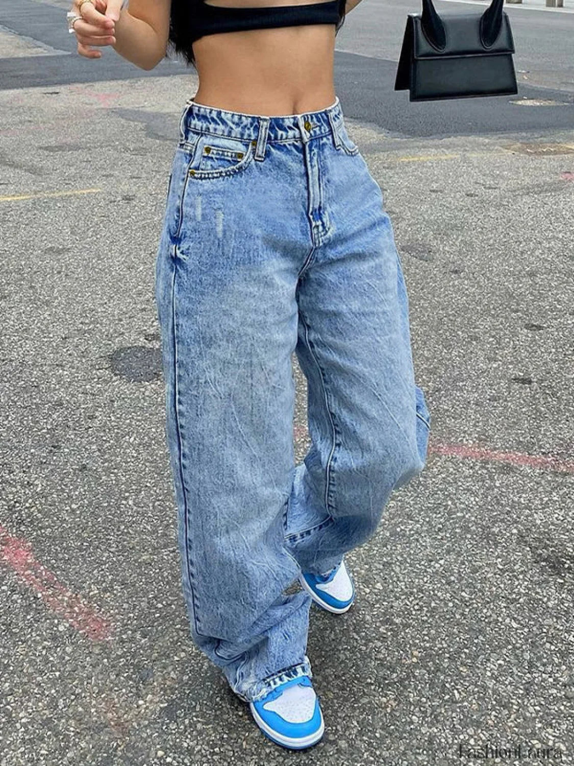 Basic Wash Straight Leg Boyfriend Jeans