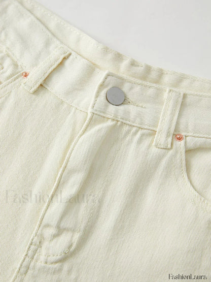 Basic Wash Straight Leg Boyfriend Jeans