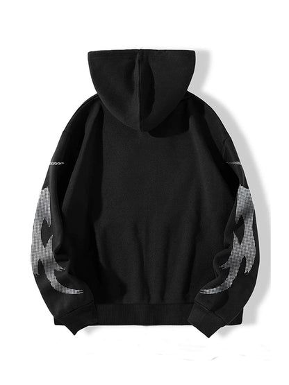 Butterfly Pixel Print Oversized Hoodie