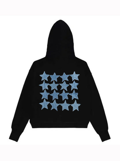 Star Print Oversized Hoodie