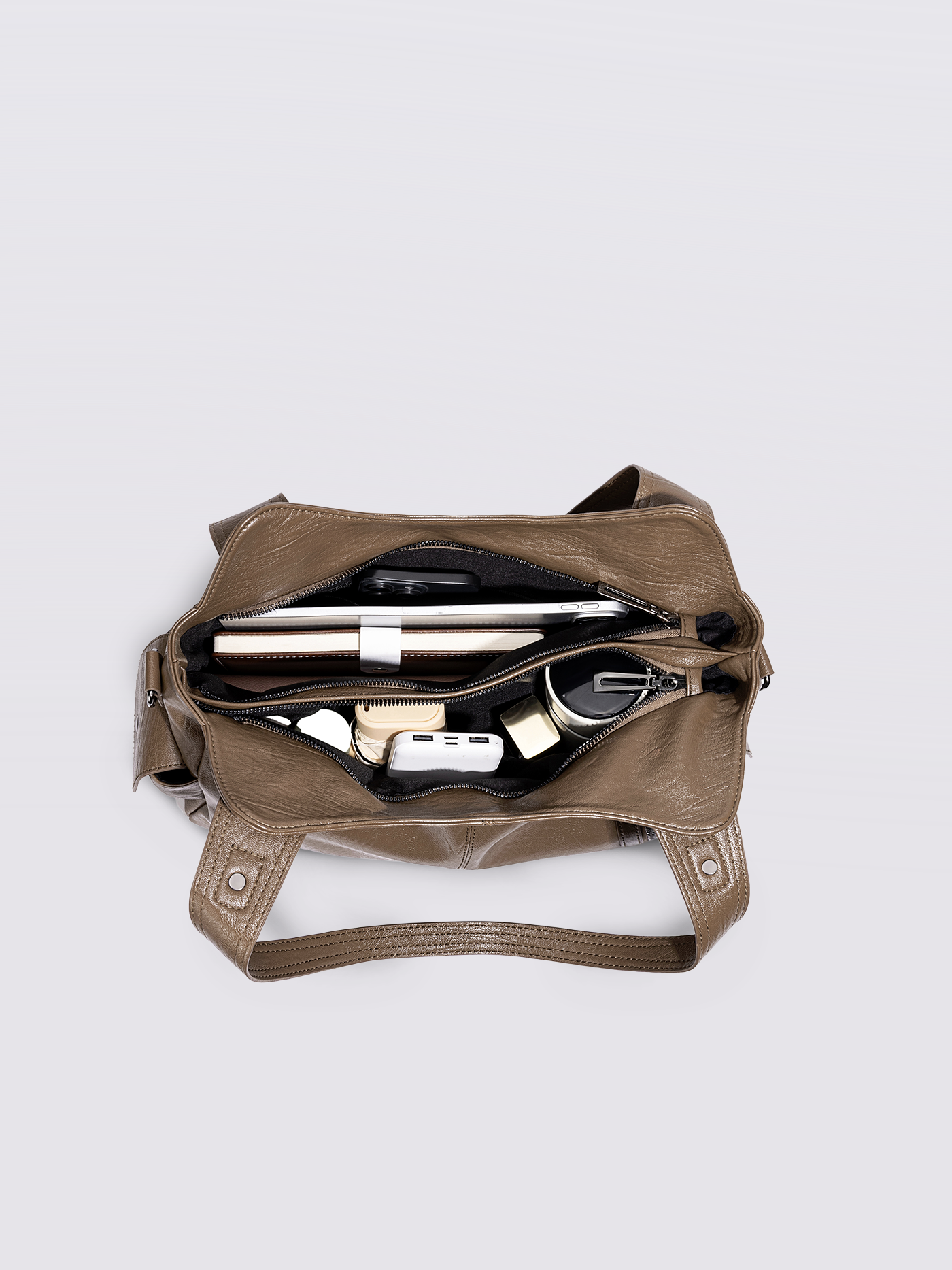 | Multi-Pocket Shoulder Bag, Adjustable Strap