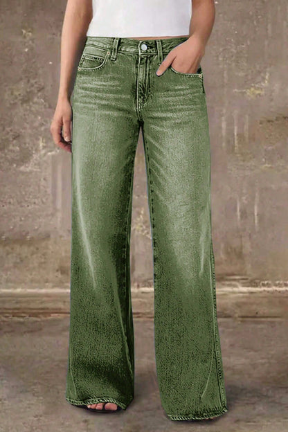 Stylish Casual Pocket Loose Straight Leg Jeans