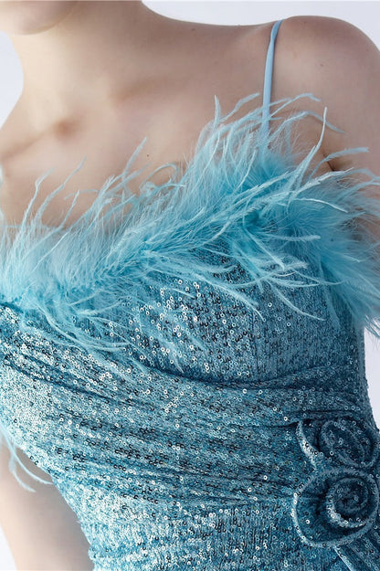 | Feather Embellished Maxi Dress