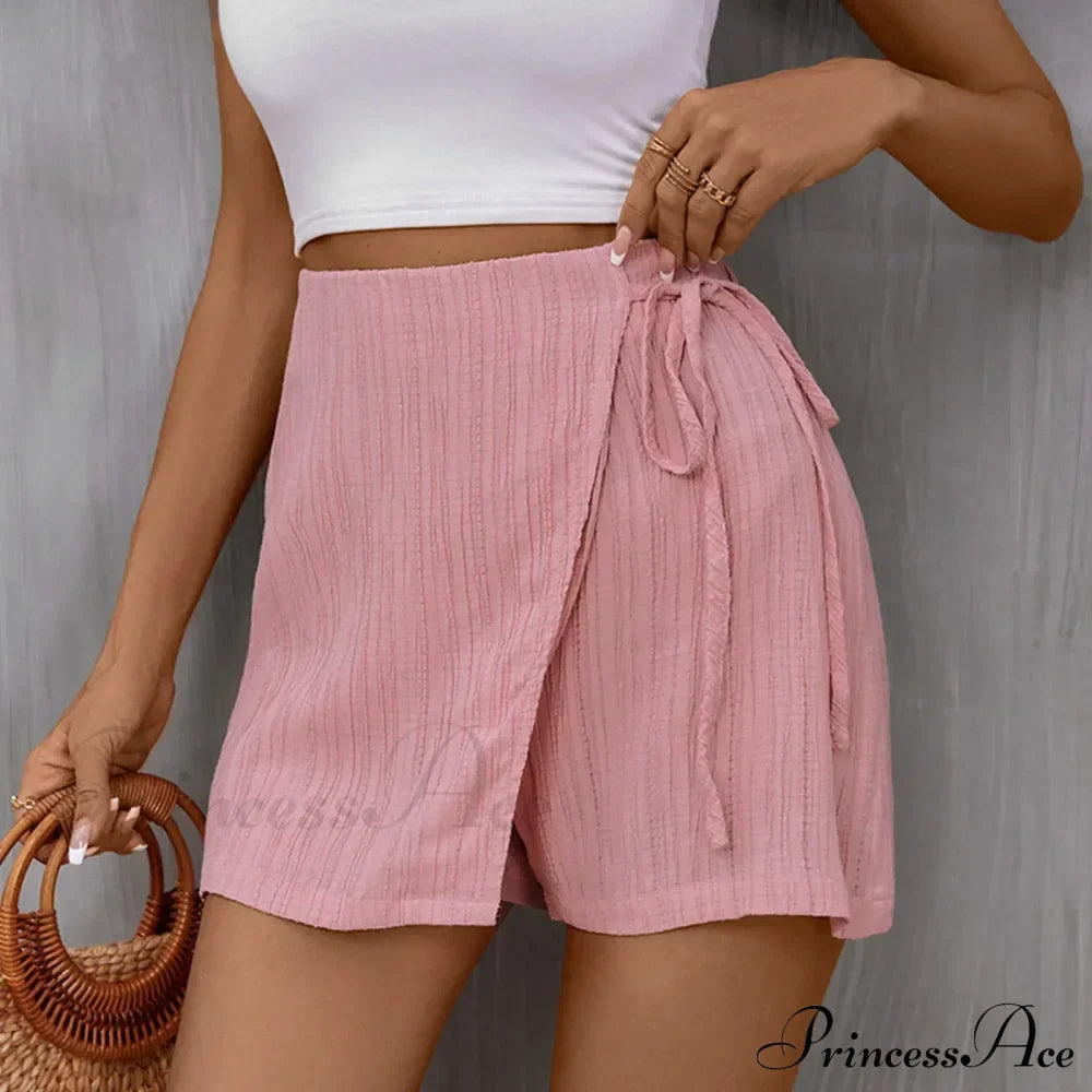 Beach Skirt Casual Zippered High Waisted Textured Short