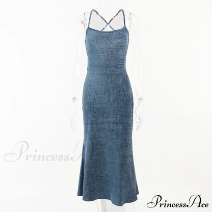 Beachwear Knit Sexy Spaghetti Strap Strapless Backless Lace Up Female Slip Holiday Club Bodycon Dress