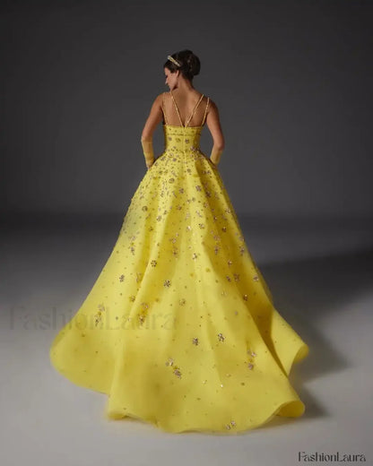 Beaded Floral Strap Maxi Dress