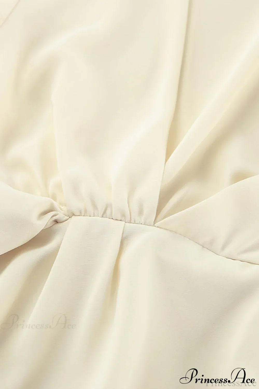 Beige Chiffon Tie Waist Flared Sleeve Blouse