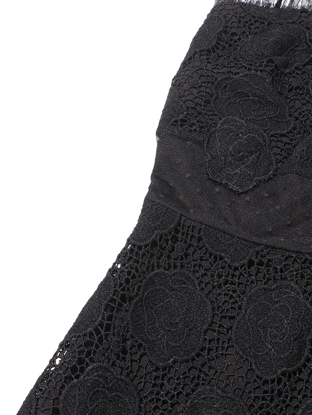 Floral Lace Spaghetti Strap 3D Floral Applique Tiered Ruffle Hem Maxi Dress