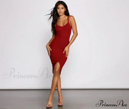 Better In Basics Charming Ribbed Knit Sweater Dress