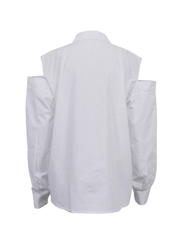 Off Shoulder Loose Long Sleeve Blouse