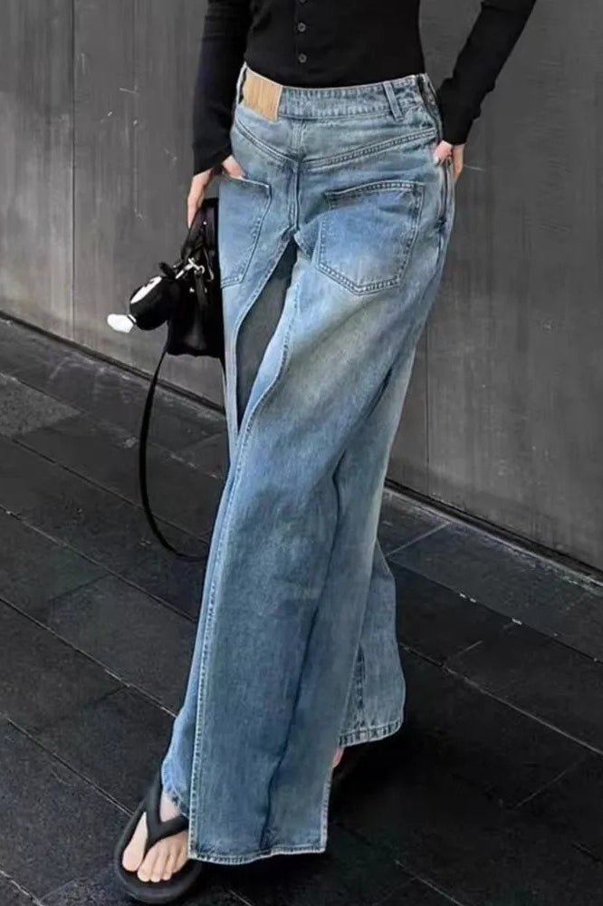 Y2K Vintage Reversible Deconstructed Wide Leg Jeans
