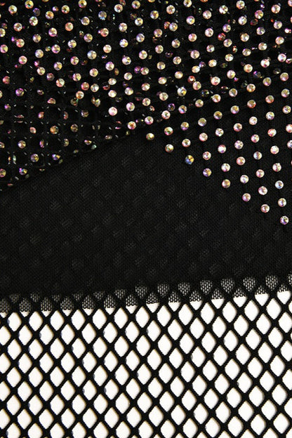 Sexy Rhinestone Mesh Bodycon Mini Skirt