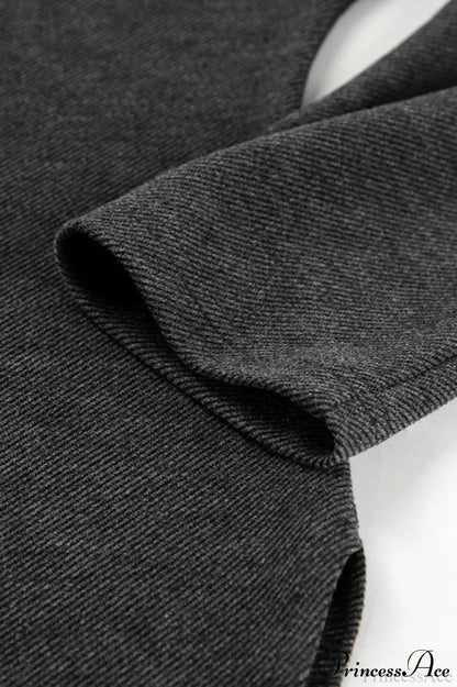 Black Off Shoulder Knit Slim Long Sleeve Tee