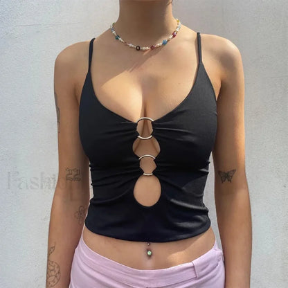 Black Party Club Crop Top