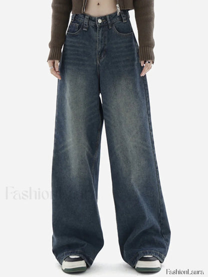 Blue Wash Baggy Boyfriend Jeans