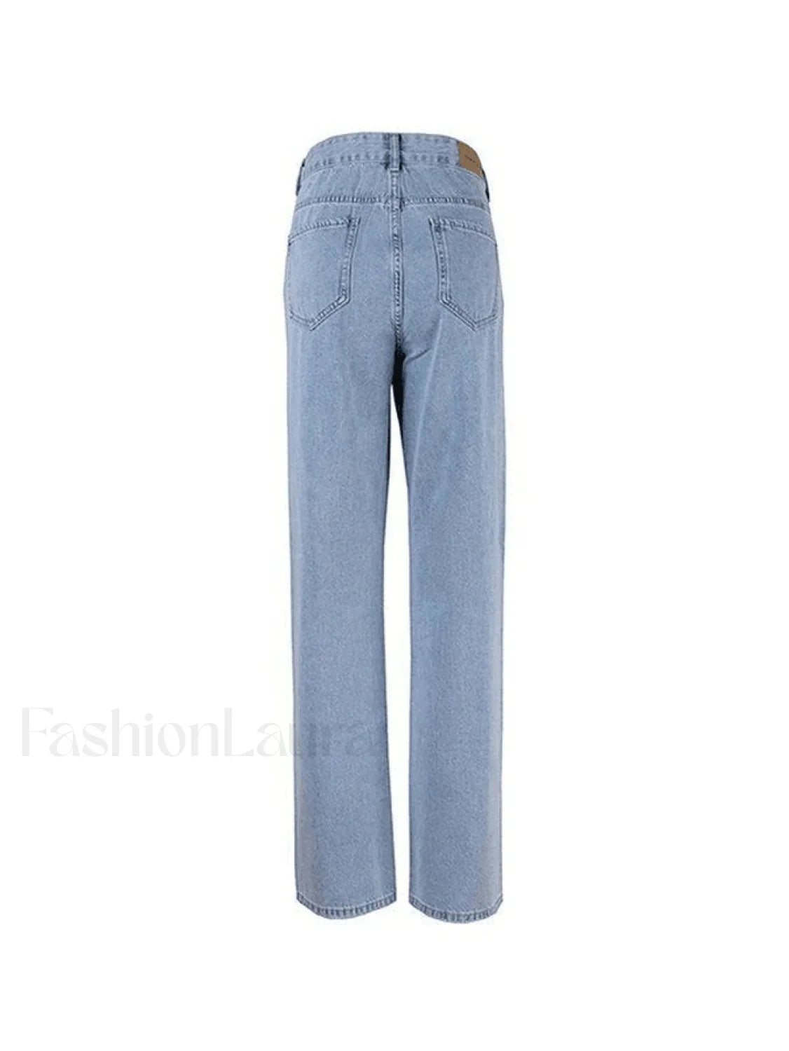 Blue Wash Straight Leg Knee Ripped Jeans