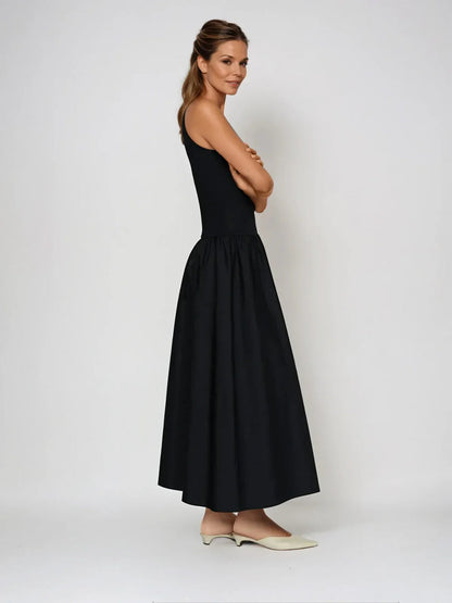 Round Neck Casual Stitching Vest Dress