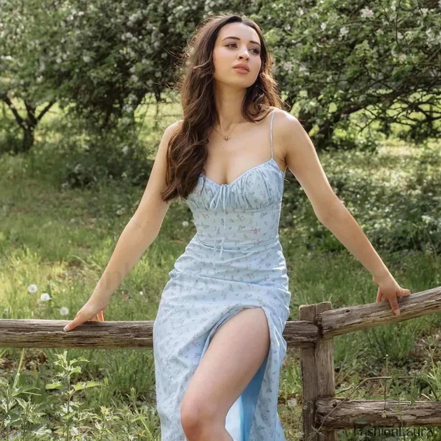 Bow Spaghetti Strap Floral Dress