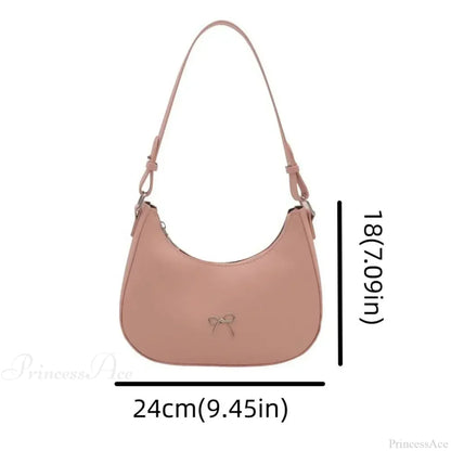 Bowknot Solid PU Leather Shoulder Bag