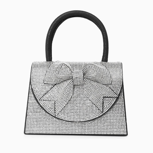 Rhinestone Embellished Ribbon Handbag by Hazel