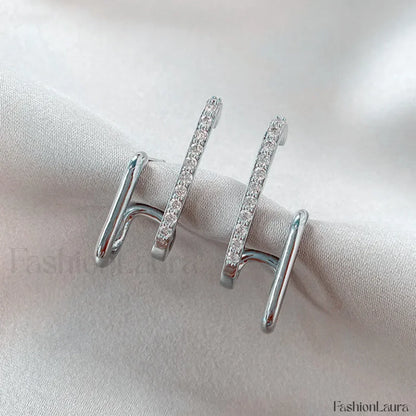 Bright Crystal Luxury Korean Unusual Claw Stud Irregular Pearl Earring