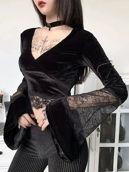Bright Lace Sleeve Knit Top